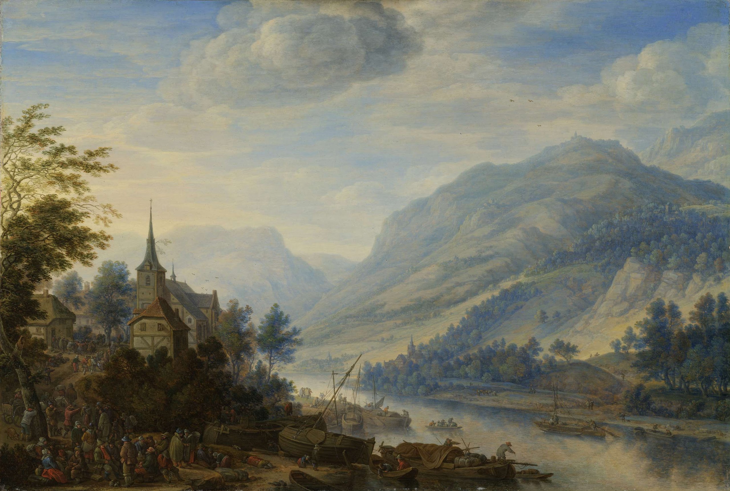 View-of-the-Rhine-at-Reineck.-1654-Herman-Saftleven-oil-painting